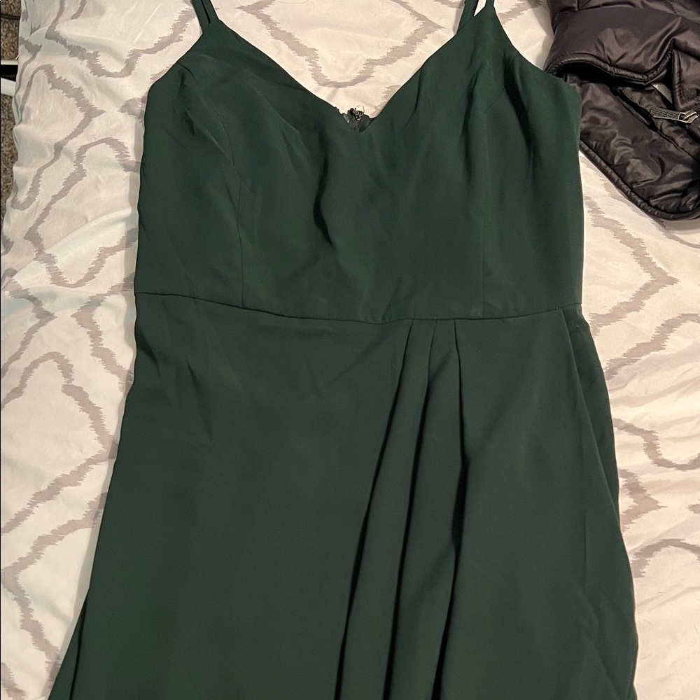 Lulus Dark Green Midi Dress - Picture 2 of 4